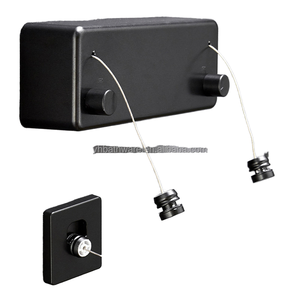 Support mural rétractable pour corde à <span class=keywords><strong>linge</strong></span> en <span class=keywords><strong>fil</strong></span> d'acier, séchoir à vêtements en métal robuste à double ligne flexible - Product Image 1