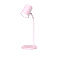 Lampe de bureau LED moderne à chargement sans fil avec protection oculaire, gradation tactile pour haut-parleur sans fil, corps en ABS