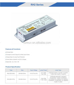 Ballast de préchauffage électronique Furin RH2-800-2/75U 110-270V 100-155W pour lampe UV T5 (1 à 2 lampes) – Efficacité 85% – Air et eau - Product Image 6