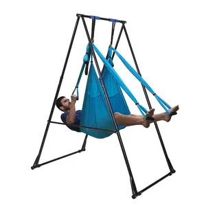 Home Fitness Adjustable Aerial Yoga Swing Stand Multi-Function Dip Trainer with Sandbag Stand and Pull-up Support