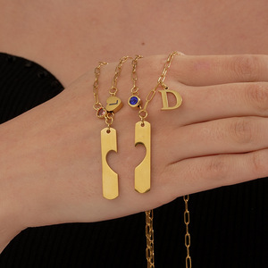 Collar con Colgante de Letra y Piedra de Nacimiento Personalizado, Chapado en Oro de 18K, Acero Inoxidable, Corazón Hueco, Regalo de San Valentín - Product Image 3