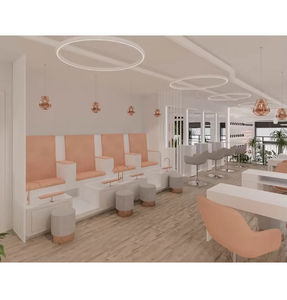 Sillón de Pedicura Moderno con Iluminación LED y Diseño Personalizable, Muebles de Salón de Uñas de Madera Contrachapada E1 para Manicura y Pedicura - Product Image 1