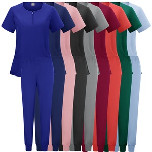 Women's Two Piece <b>Scrub</b> <b>Set</b> Moisture Wicking Knitted Hospital Uniform Split <b>Set</b> S XXL - Product Image 1