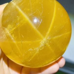 Boule de cristal polie jaune citron de 9-10 cm, sphères de cristal de guérison, pierres précieuses, boule de citrine jaune pour la décoration - Product Image 4