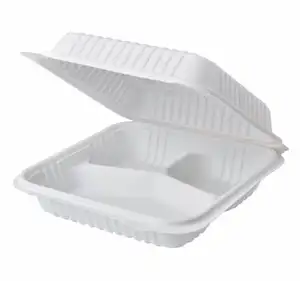 100% Biodegradable Eco- friendly Corn Starch Lunch Box Take Away Food Containers