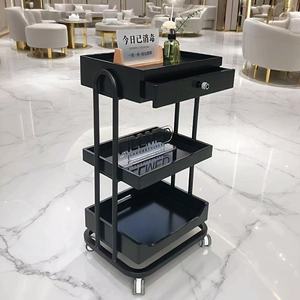 Modern Salon <b>Trolley</b> With Drawer And Tray 4 Wheel Plastic Cart For Beauty Tools Minimalist Design Easy <b>Moving</b> - Product Image 4