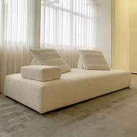 Modernes Minimalistisches Doppelseitiges Tatami-Stoff Zweisitzer-Sofa für Kleine Wohnzimmer Abnehmbar Waschbar Armloses Geradliniges Sofa