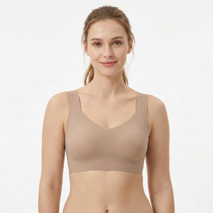 <span class=keywords><strong>Sujetador</strong></span> OEM/ODM de una pieza con tirantes anchos, almohadillas extraíbles, de seda helada, push-up, <span class=keywords><strong>sin</strong></span> costuras y <span class=keywords><strong>sin</strong></span> aros. - Product Image 4