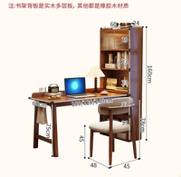 Bureau d'angle en bois massif avec étagère, bureau d'ordinateur en forme de L avec rangement latéral pour le bureau à domicile