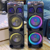 KIMISO Enceinte portable à double haut-parleur, haute puissance 80W, pour karaoké extérieur, avec double haut-parleur de 10 pouces en plastique, modèle QS-1010