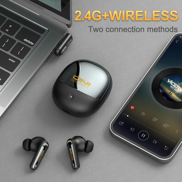 ONIKUMA TX610 Gaming Earbuds Dual Mode ANC BT 5.3 TWS with 30ms Ultra Low Latency ENC Mic RGB Earphones for Mobile Gaming