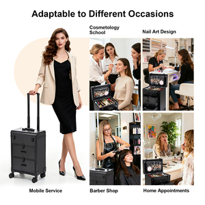 Maletín <span class=keywords><strong>de</strong></span> Maquillaje Profesional con Ruedas, Multicapa, Gran Capacidad, con Cajón <span class=keywords><strong>para</strong></span> Chicas - Product Image 2