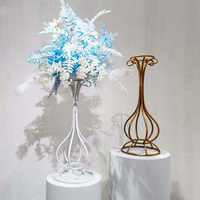Support de fleurs en fer plaqué or, centre de table moderne pour mariage, décoration de table à domicile