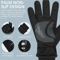 WEST BIKING-Gants Réfléchissants en Cuir PU pour Scooter, Imperméable et Chaud, Coupe-Vent, Écran Tactile, pour Sports d'Hiver