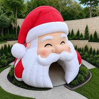 Arche gonflable de Noël Père Noël, décoration géante avec souffleur et cordes de fixation pour décorations de fêtes
