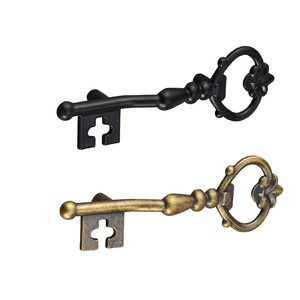 Poignées de tiroir de style antique en forme de clé, en alliage de zinc, espacement de 58 mm, design traditionnel pour armoire ou boîte à bijoux - Product Image 5