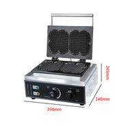 Gaufrier belge commercial à grille simple, électrique, température réglable, revêtement antiadhésif, acier inoxydable 304