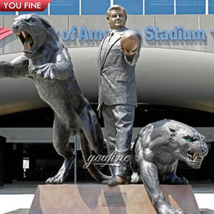 YOUFINE Custom Enterprise entrada y cuadrado al aire libre grande elegante Animalier Attack Pose bronce rugiente estatua de tigre - Product Image 3