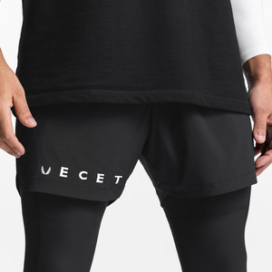 Yu Hong Men's Sports Shorts <b>Mid</b> Waist Double <b>Layer</b> Elastic Breathable For Outdoor Training - Product Image 2