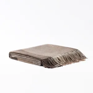 HengTai High Quality 150*200CM Cheap 100%lambswool 260gsm Tassel Blankets Throw For Home