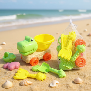 Dino Beach Truck With 6 Accessories Sprayer 15x26x20cm For Sand Play - Product Image 3