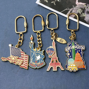 Keychain Supplier 3d Antique Custom Keyrings Metal Keychains Design Souvenir Tourist Gifts Metal enamel Key Chains