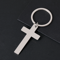 Ywyougang Individuell Gravierter Kreuz-Schlüsselanhänger, Edelstahl Blanko-Kreuz-Anhänger Schlüsselring für Lasergravur Personalisiertes Geschenk