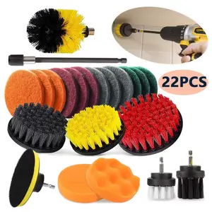 Drill Brush Attachment Set Scouring Pads Power Scrubber Brush Set Cleaning Kit for Bathroom Car Tiles Floor