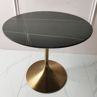 Table Basse Ronde Moderne en Métal, Table d'Appoint Haute pour Canapé et Chambre, Idéale pour Réunions et Négociations, Tables à Thé Durables