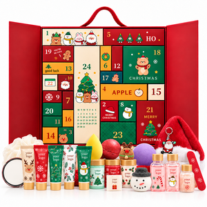 Nouveau kit surprise compte à rebours de 24 jours, routine complète de soins de la peau, cadeau de vacances, boîte de calendrier de l'avent de Noël personnalisable - Product Image 1