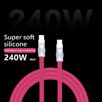 Cable de Carga Rápida Chubby C-C 240W 6A 2026 con Conductor de Cobre Puro y Silicona Gruesa USB-C para iPhone 16/15 Series iPad