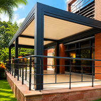 Pergola bioclimatique en aluminium motorisée rétractable, facile à assembler, de haute qualité, pour terrasse, jardin, balcon, patio extérieur