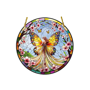 Atrapasueños de Cristal Art Deco Transparente de Alta Definición con Colores, Colgante de Cristal Artificial de 3 Pulgadas con Diseño de Pájaros y Tema Nupcial - Product Image 1