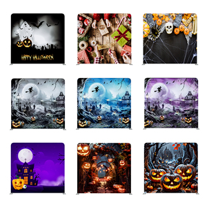 Pantalla de tela de tensión personalizada de 8 pies/10 pies, telón de fondo de un solo lado, cabina de eventos, telón de fondo de tela de tensión - Product Image 2