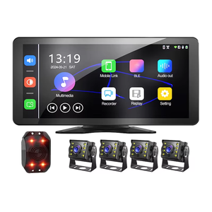 10.36インチ 4K ドライブレコーダー 前後2カメラ 分割画面 ワイヤレスCarPlay Android Auto対応 防水バックカメラ 駐車監視 アラーム機能搭載 - Product Image 1