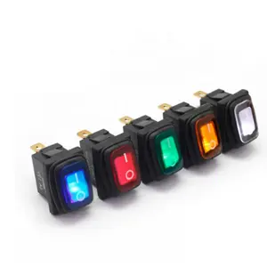 KCD1 waterproof 12v 220v mini rocker switch led light latching 3pins button toggle switch on off for conffee machine