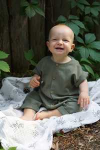 Pantalón Largo de Lino y Algodón para Bebé Niño, con Botones y Bolsillo, Estilo Overol - Product Image 3