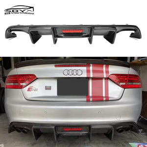 Diffuseur arrière A5 S5 8T3 Pre Lci <span class=keywords><strong>KB</strong></span> Style Carbon Fiber avec lèvre de pare-chocs arrière légère pour Audi A5 Sline S5 2008-2011 - Product Image 1