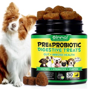 Oimmal 30 Masticables Blandos para la Salud Digestiva e Intestinal, Suplemento Natural para Mascotas, Golosinas para <span class=keywords><strong>Perros</strong></span>, Masticables Blandos Probióticos para Mascotas - Product Image 1