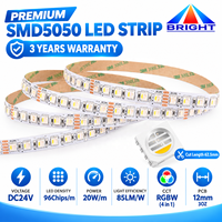 Bande LED SMD Premium 5050 RGBW 24V, performances stables pour les projets architecturaux et commerciaux