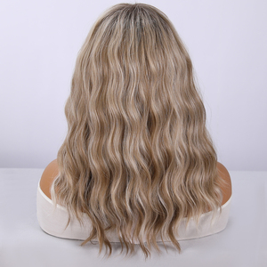 Nouvelle mode 2026 Perruque bouclée dégradée brune en dentelle synthétique 15,5*4cm Élégante SM9203 Appelz-moi pour confirmer l'inventaire - Product Image 2