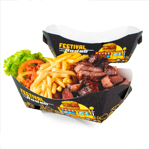 <span class=keywords><strong>Plateau</strong></span> de bateau jetable écologique imprimé sur mesure avec gaufrage en papier kraft, matériaux recyclés pour les sushis et la restauration rapide - Product Image 4