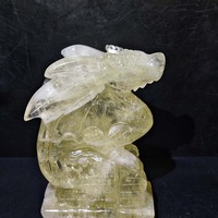 Statue de dragon en citrine cristalline au prix d'usine, artisanat en cristal fait main, pierre précieuse de haute qualité, décoration Feng Shui pour la maison, cadeau