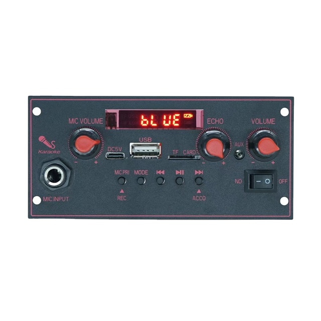 3.7V 2x10W real stereo Bluetooth pull rod audio motherboard MP3 decoding power amplifier board with microphone function