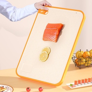 Planche à découper double face en plastique et paille de blé, accessoires de cuisine pour couper la viande, les légumes et les fruits - Product Image 4