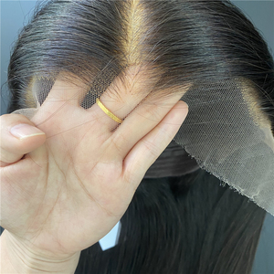 Parrucca di Capelli Umani Vergini Grezzi Europei 22" Colore <span class=keywords><strong>Naturale</strong></span> Lisci con Lace Front in <span class=keywords><strong>Vera</strong></span> Seta HD e Nodi Invisibili Parrucca Ebraica - Product Image 5