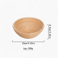 Panier de levage ovale en rotin tressé à la main avec doublure en coton pour la cuisson du pain au levain – Outil de boulangerie artisanale en gros