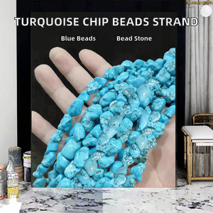 Turquesa de Arizona Azul sin Cortar, Hilo de 20 Pulgadas, Cuentas de Pepita de 4-6MM, Piedra Natural en Bruto Suelta, Suministros para Mayoristas - Product Image 2