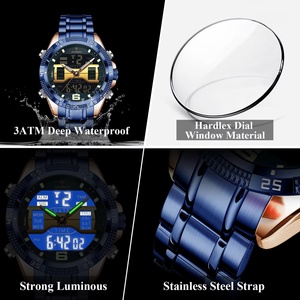 Montre-bracelet tendance pour homme, chronographe avec alarme, LED lumineuse, affichage de la date et du jour, montre sport pour homme, montre numérique électronique à quartz pour homme - Product Image 2