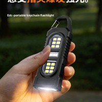 Lampe torche LED portable d'urgence en ABS avec alarme rouge et bleue, magnétique, rechargeable, grand projecteur de travail
